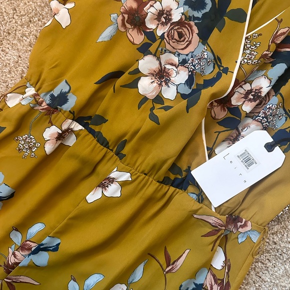 NWT Leith Yellow Mineral Long Romper Size M - Picture 2 of 10